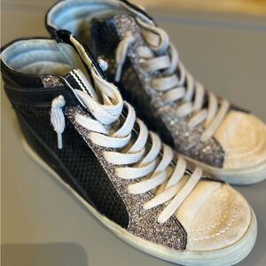 ShuShop Black and Silver Glitter Sneakers